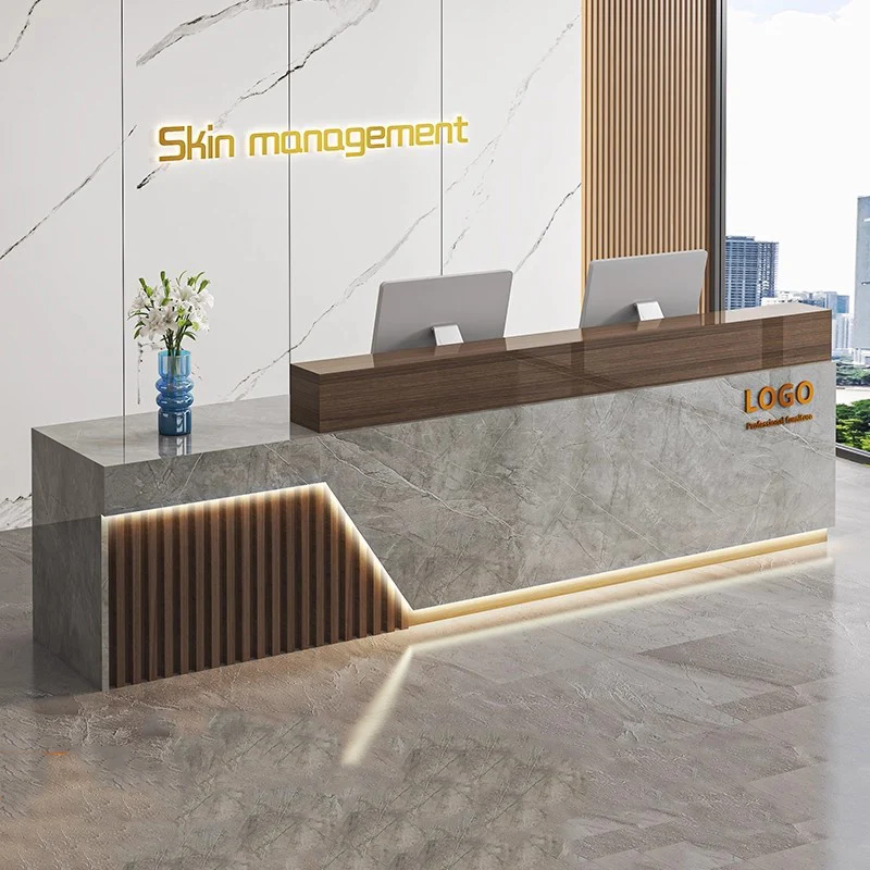 

Decorations Hair Salon Reception Desk Counter Storage Aesthetic Vintage Reception Desk Counter Modern Office Salon Furniture