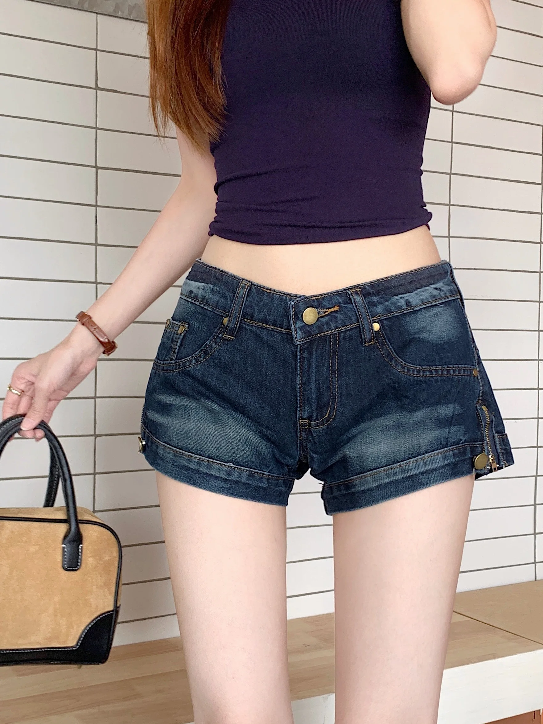 

Sexy American Style Distressed High Waist Denim Shorts for Women Summer Slimming Hot Pants Kumikumi Brand Quality Craftsmanship