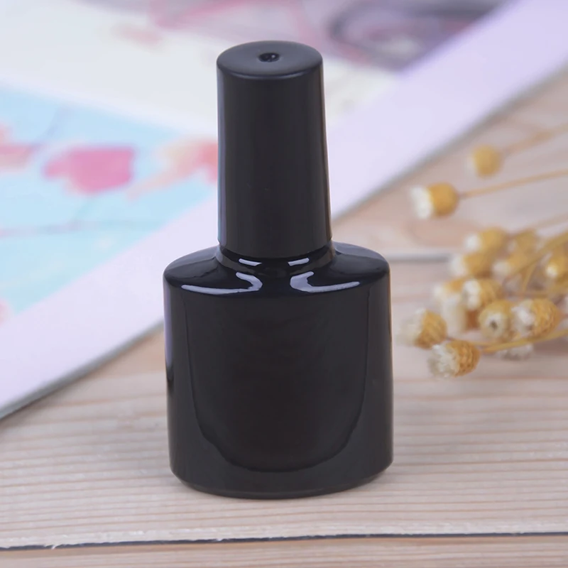 10mL Empty Nail Polish Bottles with Brush Black Frosted Glass Travel Cosmetic Containers DIY Art Nail Gel Refillable Bottles