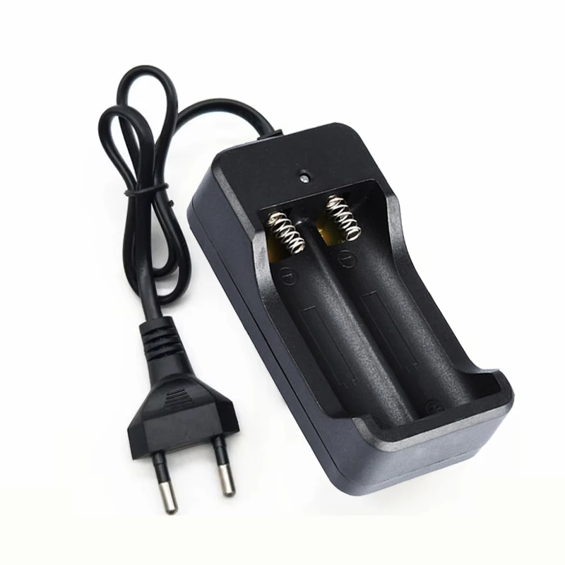18650 Battery Charger 2 Slots USB Independent Charging For 18650 14500 16340 26650 Rechargeable Lithium Battery Charger EU Plug