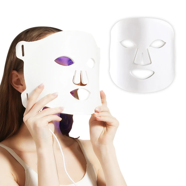 Professional 4-in-1 LED Facial Care Device - Red Blue Yellow Infrared Light Handheld Tool for Acne Relief & Skin Whitening