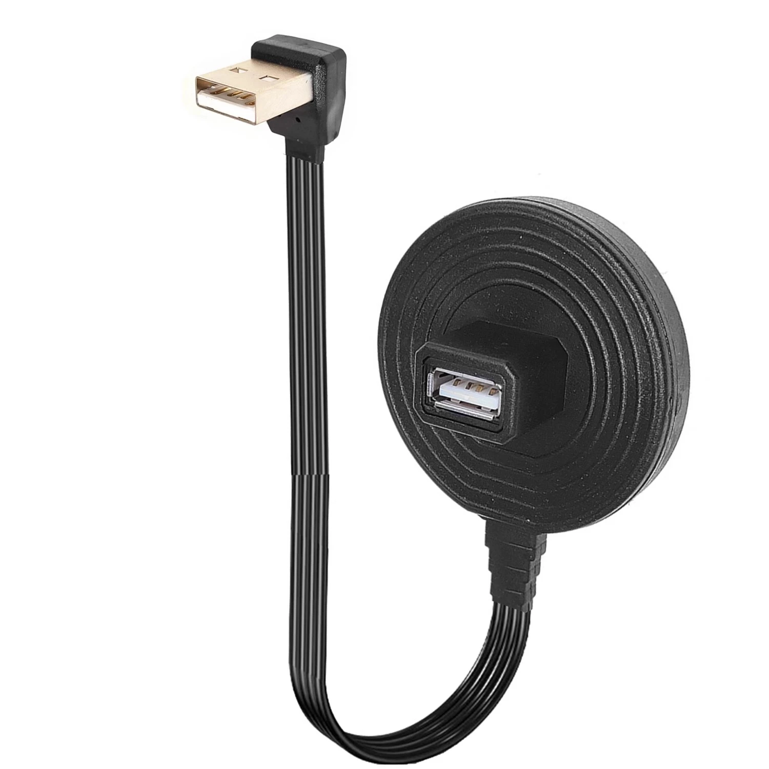 Cable de carga de datos de extensión hembra, enchufe USB 2,0 tipo A de escritorio de 0,2 M-1M con Base de soporte blindada