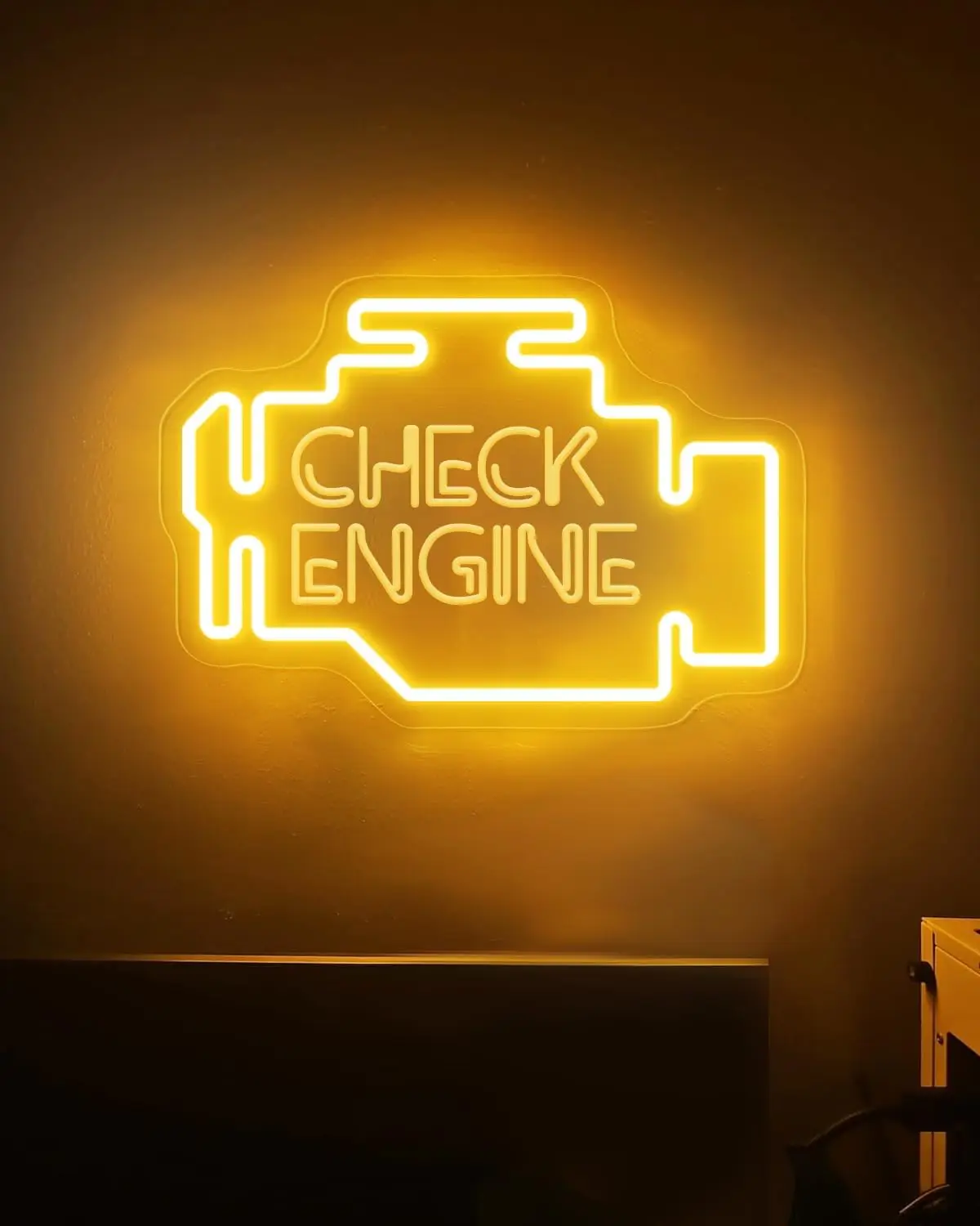 

16*11 inch Check Engine Neon Signs Wall Art Decor Car LED Tail Light Garage Workshop Man Cave Motor Vehicle Auto Repair Shop