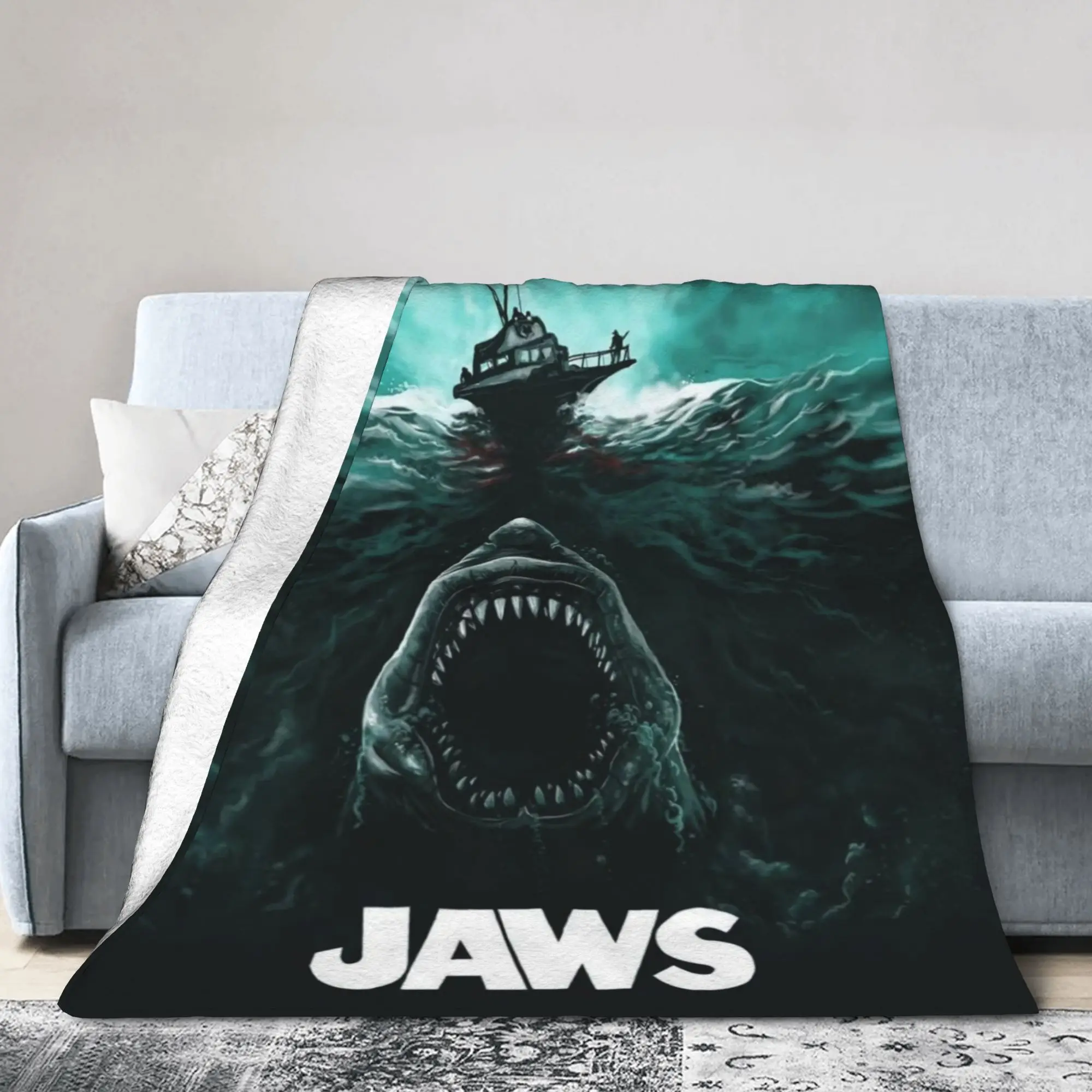 Jaws th Anniversary Accessories Blanket Super Soft Flannel  Throw Blankets Relax Quilt