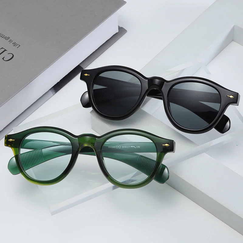 خمر النظارات الشمسية المستديرة النساء الرجال الاتجاه الكلاسيكي العلامة التجارية نظارات شمسية القيادة الصيد النظارات سيدة رجل UV400 نظارات واقية
