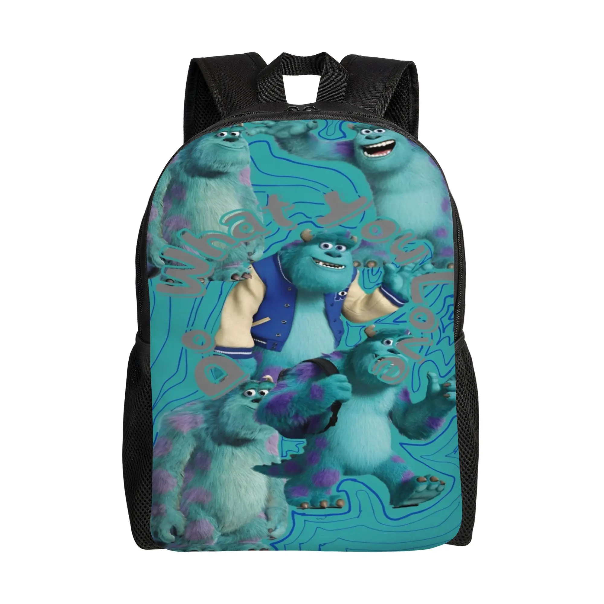 

Рюкзак Monsters University: Салливан, Салли, Майк. Мужской повседневный прочный школьный рюкзак в уличном стиле. Дизайнерский ранец.