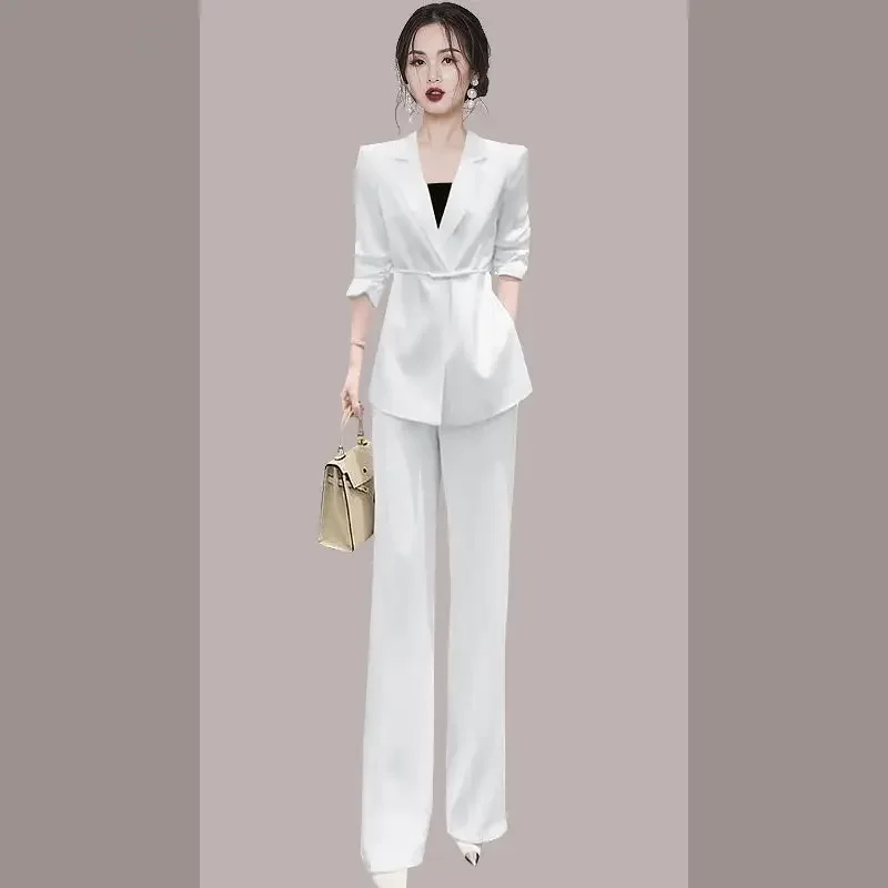 

Summer Suit Women's Thin Blazer Professional Suit Wide-leg Pants Two-piece Suit