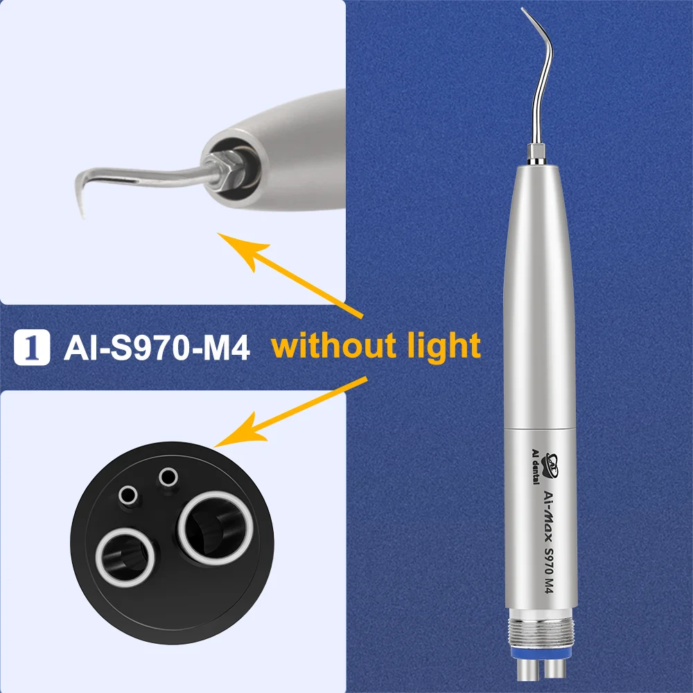 Dental Air Scaler Handpiece LED AI-S970KL /S970K/S970/S970-B2/M4 AI-S1 Universal Type/AI-S2 Sickle Type/AI-S3 Perio Type Tips