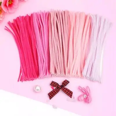 500 قطعة العصي التواء الأنابيب المنظفات لينة مرنة الشنيل ينبع للأطفال DIY بها بنفسك اليدوية زهرة الحرف ألوان الباستيل