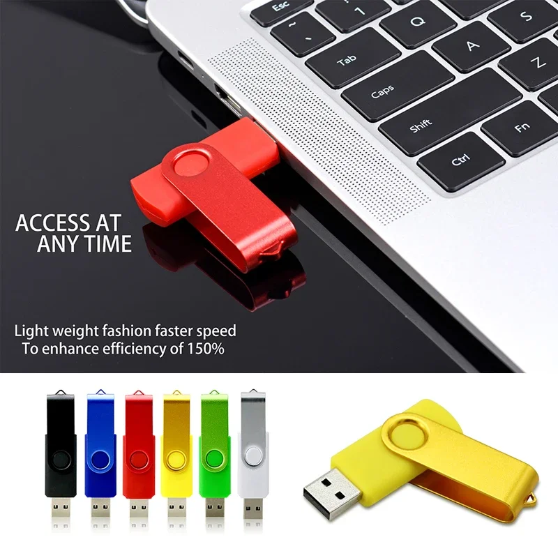 Pendrive 64GB USB Flash Drive 2.0 USB Stick 128GB 256GB Flash Disk Key Rotation Memory Stick 4G 8G 16G 32GB Pen Drive for PC TV