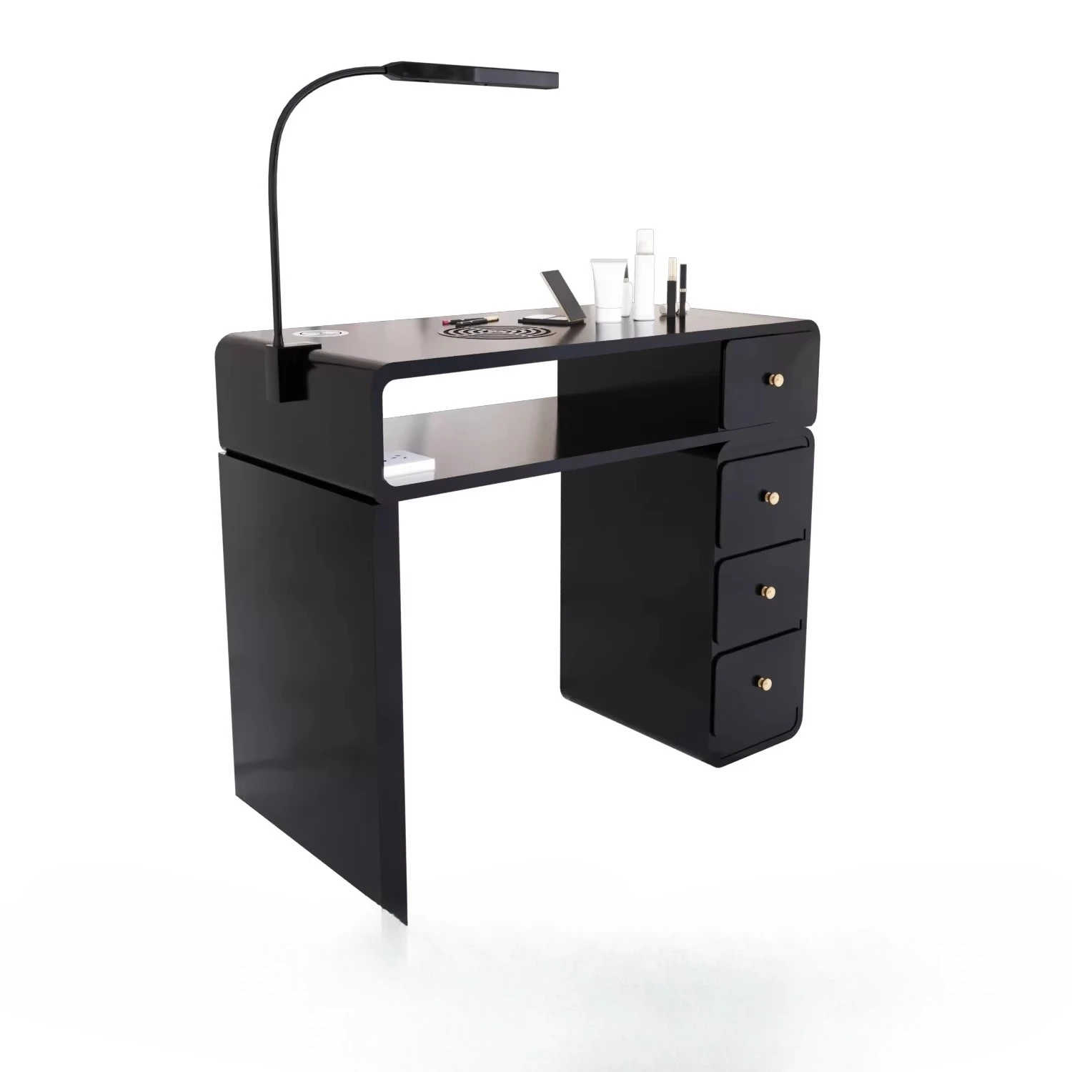 &c Modern Single/Double Nail Desk Table for Nails Salon Furniture Manicure Tavolo Unghie Mesa De Design Desk with Dust Collector