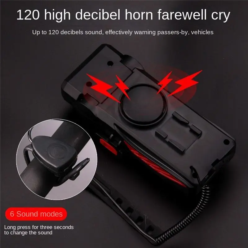 NEW HOT In Stock-Usb Rechargeable Bike Headlight Waterproof Cycling Light Bike Horn And Power Bank Frontlight For Outdoor Cyclin - view 2