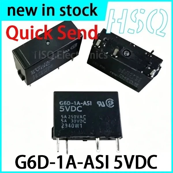 1PCS G6D-1A-ASI 5VDC Relay, 4-pin, 5A Per Set, Normally Open