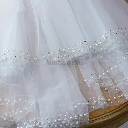 2T Pearls Wedding Veil Short Beaded Edge Bridal Veils Two Layer Bride Veils Wholesale Price Customized