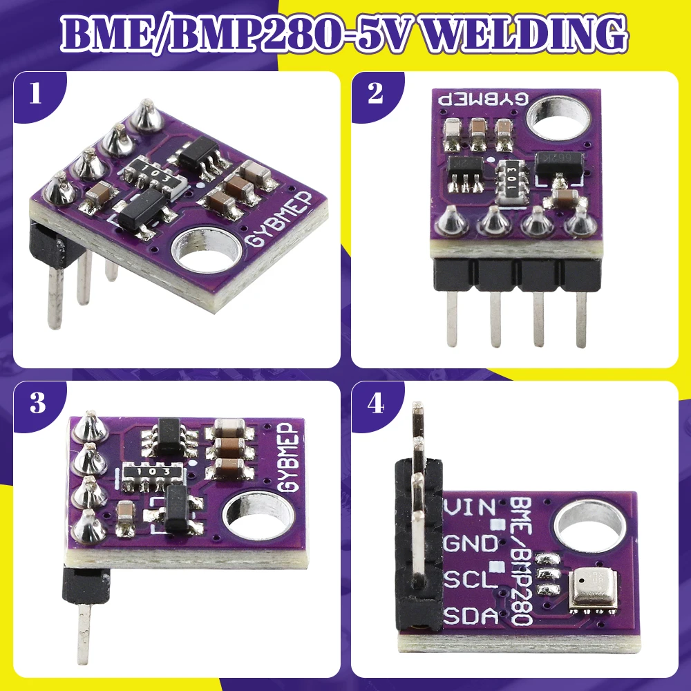 Gy bmp280 5V Temperatur luftdrucks ensor bme280 i2c spi 1,8-5V GY-BMP280-3,3 V baro metrisches digitales Sensor modul für Arduino – Detail 16