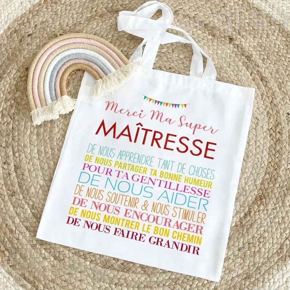 

Thank You My Super Teacher Printed Shoulder Bag Teacher Life Shopping Bag Travel Handbag Teacher's Day Thanks Gift for Teachers