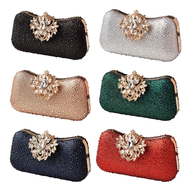 

H3CB Elegant Evening Purses Handbag Women Chain Shoulder Bags Clutches Bag with Detachable Chain Crossbody Bag for Wedding Party