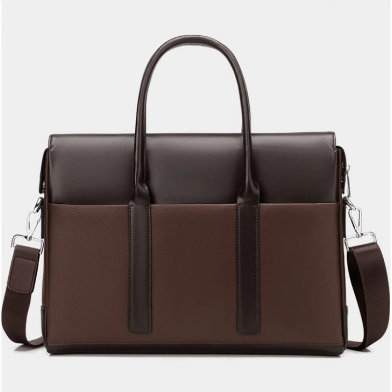 Sac à Main de Luxe en Cuir group pour Homme, Étui à Bombes, Sacoche de Bureau de Grande Capacité, pour Ordinateur Portable d'Affaires