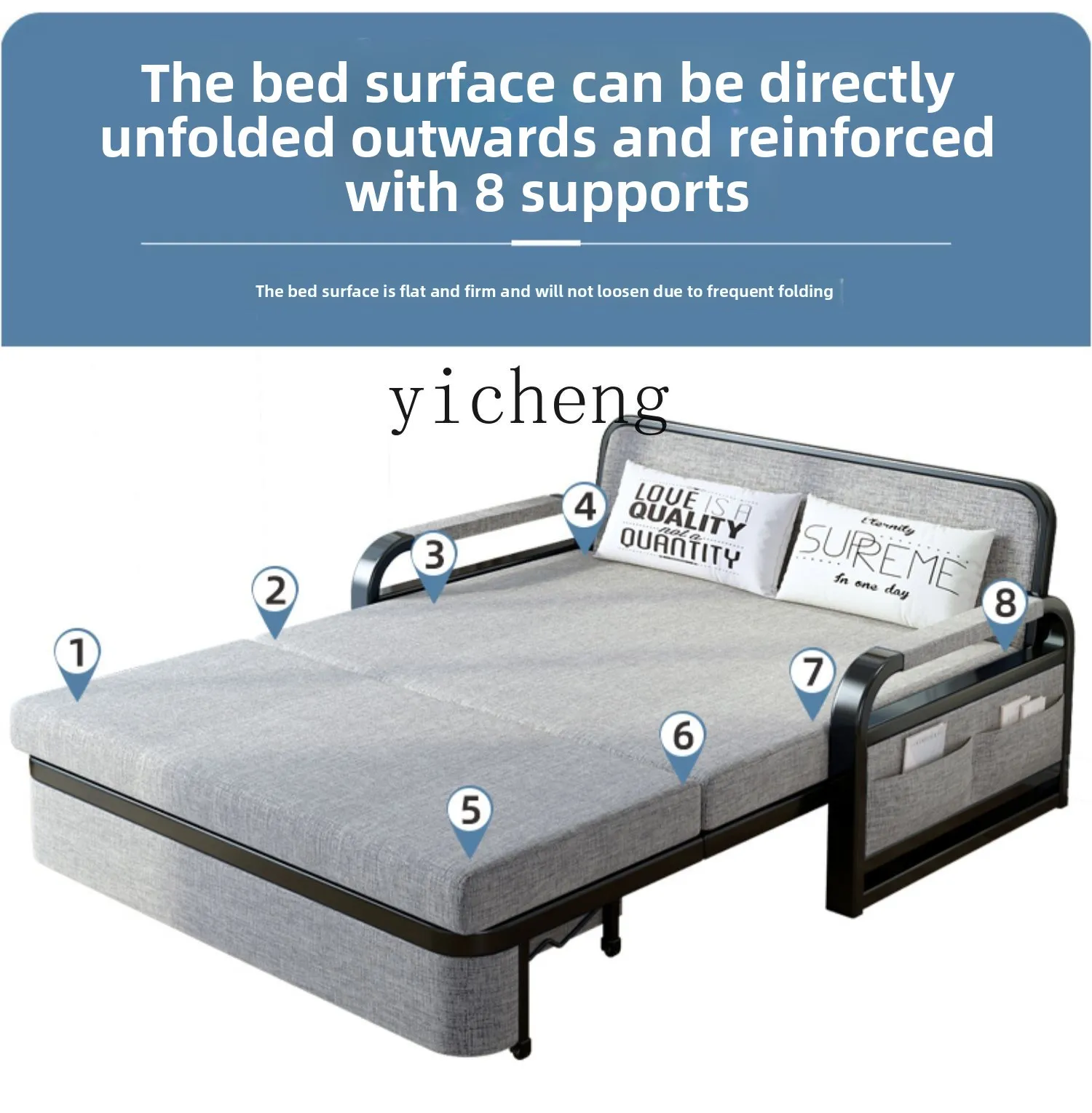 ZYA sofa bed folding retractable single bed household small apartment multi-functional storage sofa bed dual-purpose