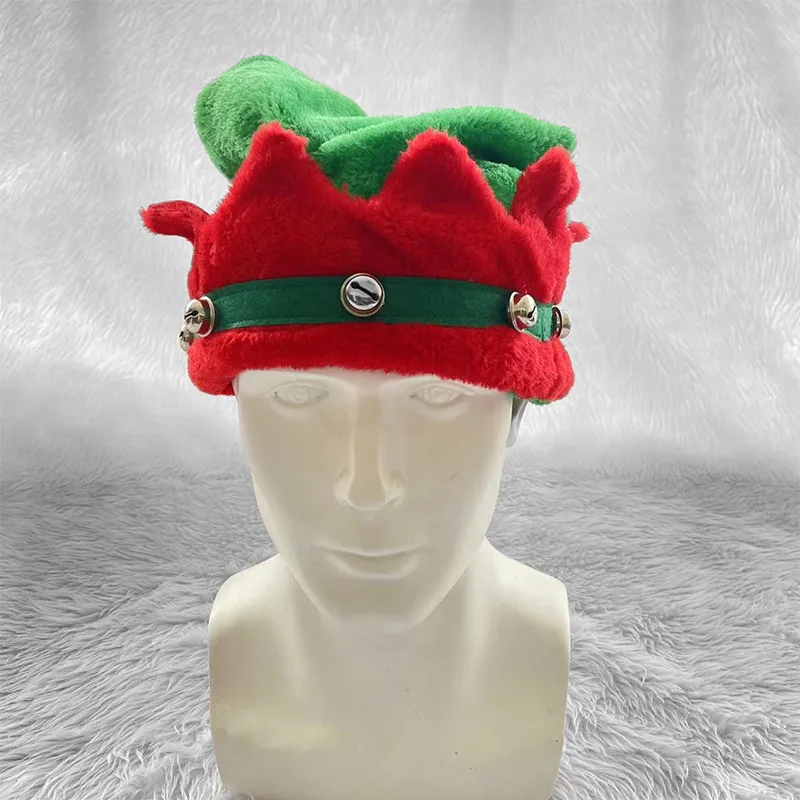 Cartoon Bell Hat Red and Blue Elf Design Christmas Decoration for Party Christmas Evening Dance Event Gift Protective