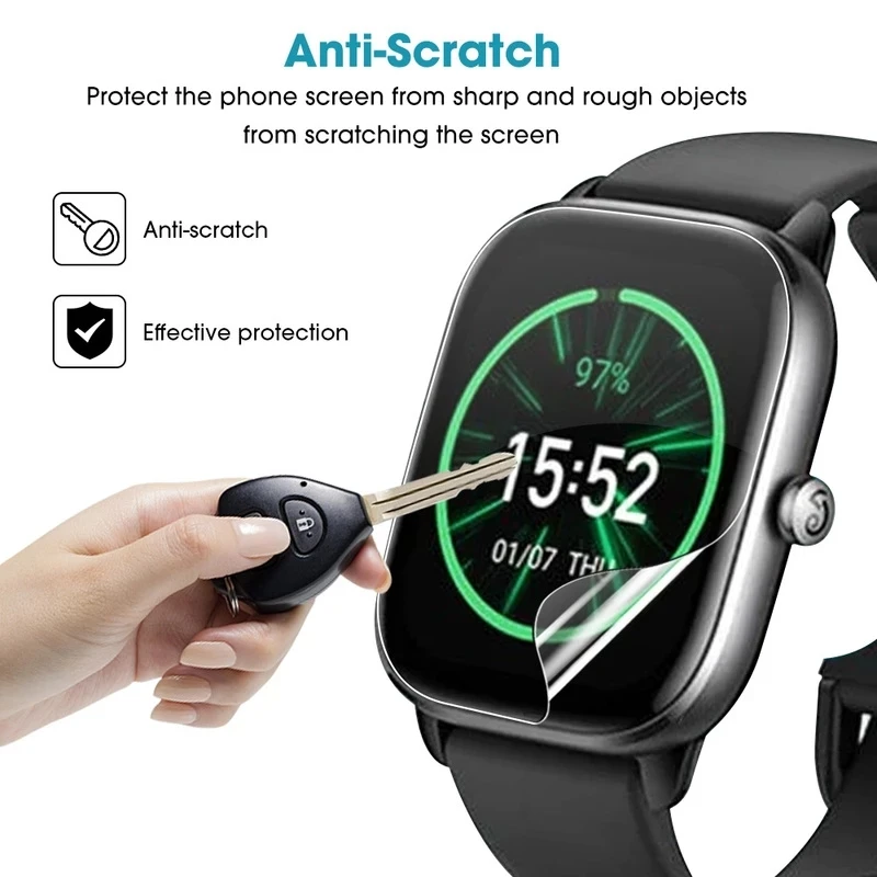 Hydrogel Protective Film Compatible for Amazfit GTS 4 3 2 Mini Amazfit Bip U Pro Watch Screen Protector