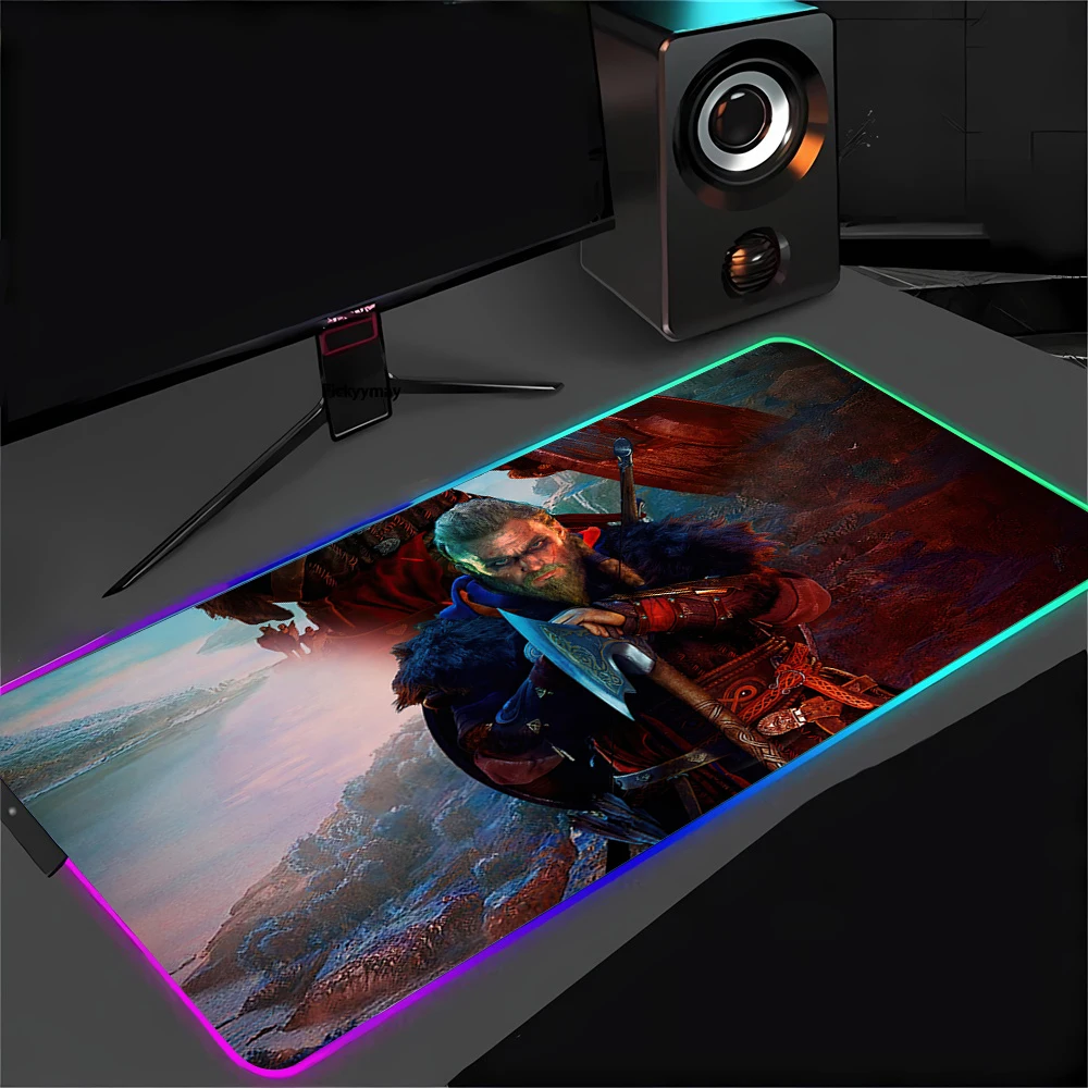 لوحة ماوس ألعاب قاتل S Creed Xxl لوحة ماوس ملونة Rgb ملحقات الألعاب خزانة الكمبيوتر حصيرة مكتبية لوحة المفاتيح أنيمي السجاد كبير