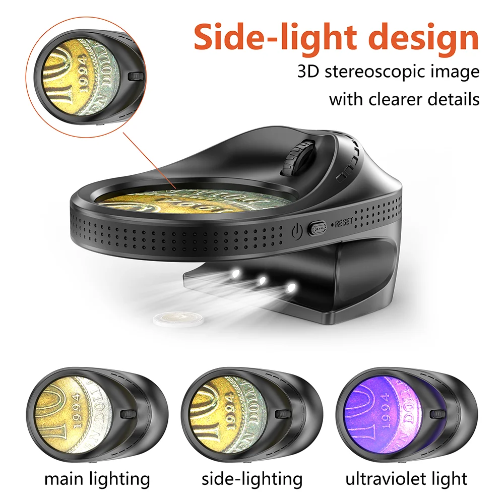 8x-12x-15x-20x Digital Mignifying Glass With Led Light And Stand,Magnifying Lamp For People With Low Vision And The Elderly
