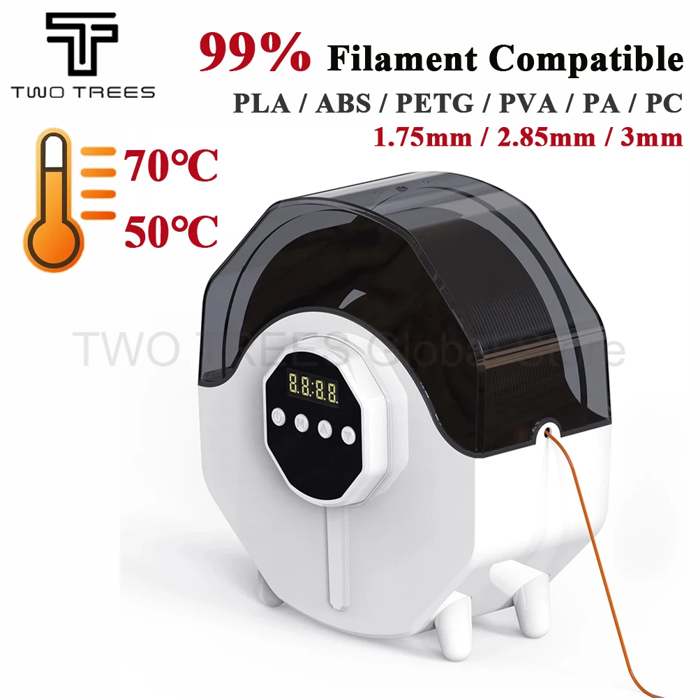

Twotrees Двухдеревная сушилка с длинной нитью для хранения расходных материалов для 3D - принтера 1,75 / 2,85 / 3 мм ABS PLA PETG 360º с нагревом и сушкой в течение 24 часов