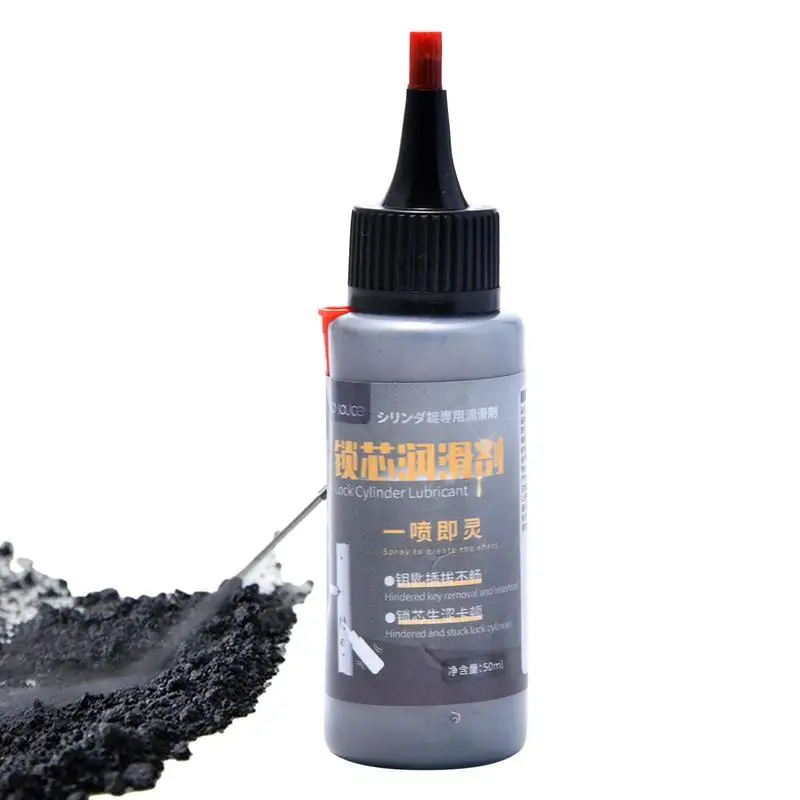 Lubricante seco de grafito para cerraduras, reduce la fricción, 50ml, para puertas correderas, cerraduras atascadas, garaje