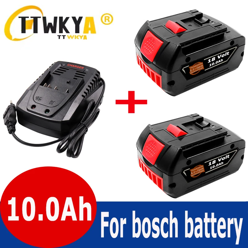 

NEW 18V 10Ah Rechargeable Li-ion Battery For Bosch 18V Power tool Backup 10000mah Portable Replacement BAT609 Indicator light