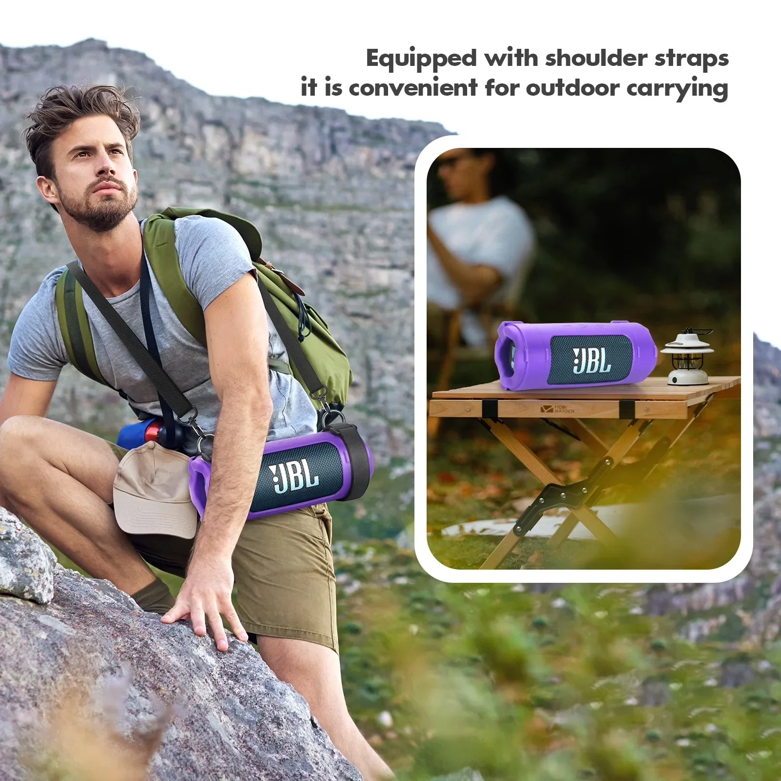Portable Soft Silicone Protective Case for JBL Flip 7 Bluetooth Speaker with Shoulder Strap - Durable Cover Sleeve for JBL Flip7