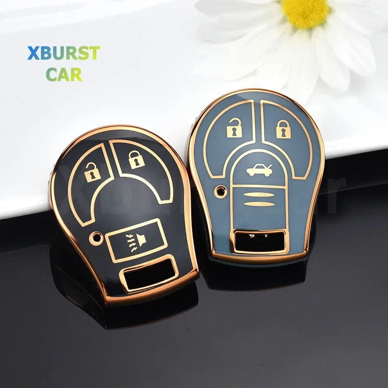 TPU Shell Fob Per Nissan Juke Micra Qashqai March Rogue Maxima Terrano Cube Pathfinder Altima Sentra Tiida Chiave Dell'automobile Della Copertura Della Cassa