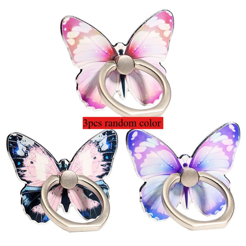 3pcs Creative Colorful Butterfly Shape Phone Stand Securely Grip Stable Desktop Support No Shaking Suitable For Most Phones