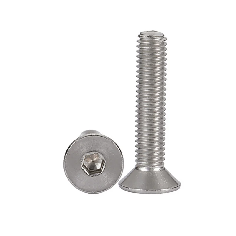 304 Stainless Steel Hexagon Hex Socket Countersunk Screw Flat Head Screw Allen Bolts DIN7991 M1.6 M2 M2.5 M3 M4 M5 M6 M8 M10