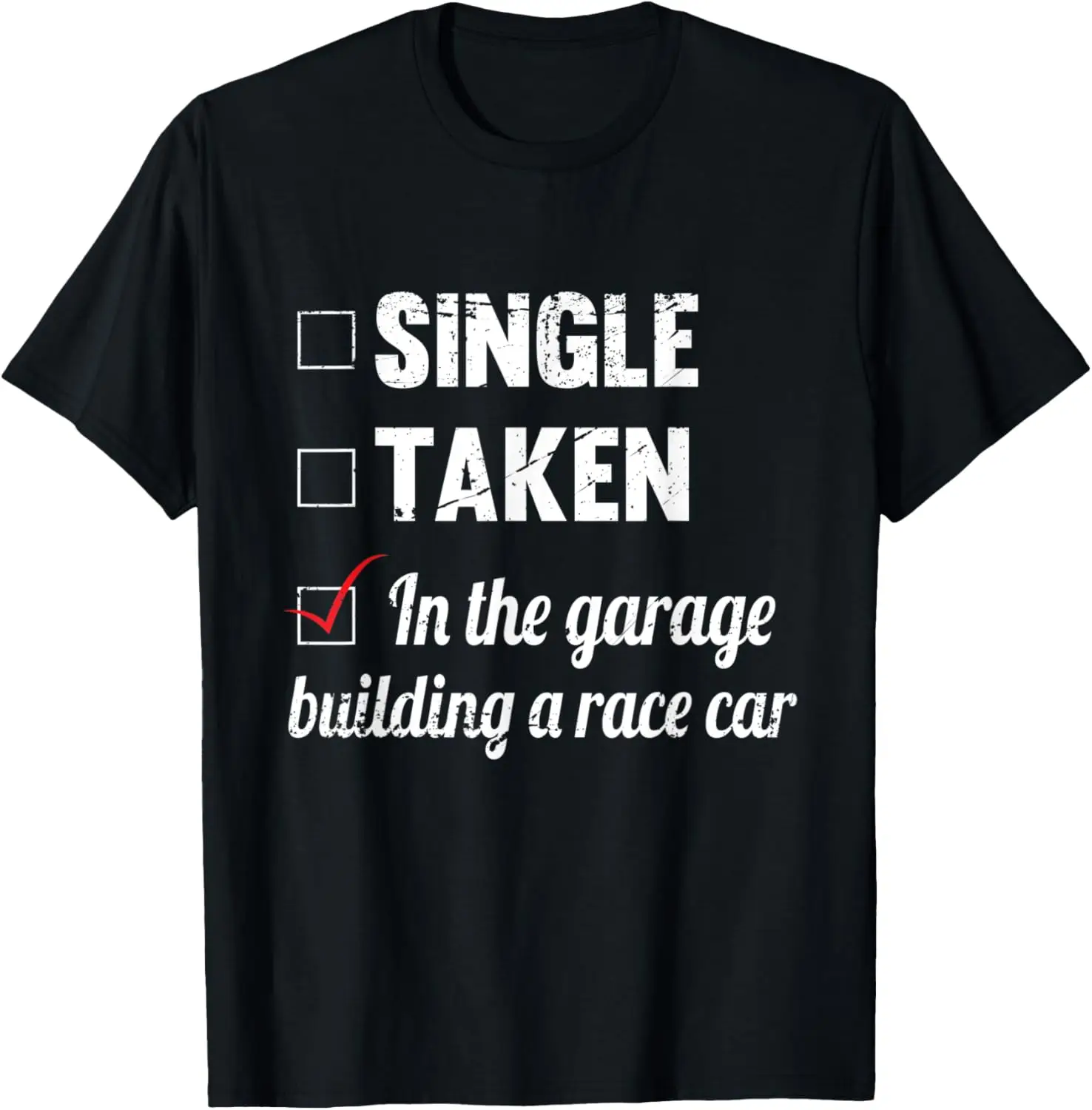 Camiseta de regalo de afinación de coches de carreras con edificio de una sola toma en el garaje