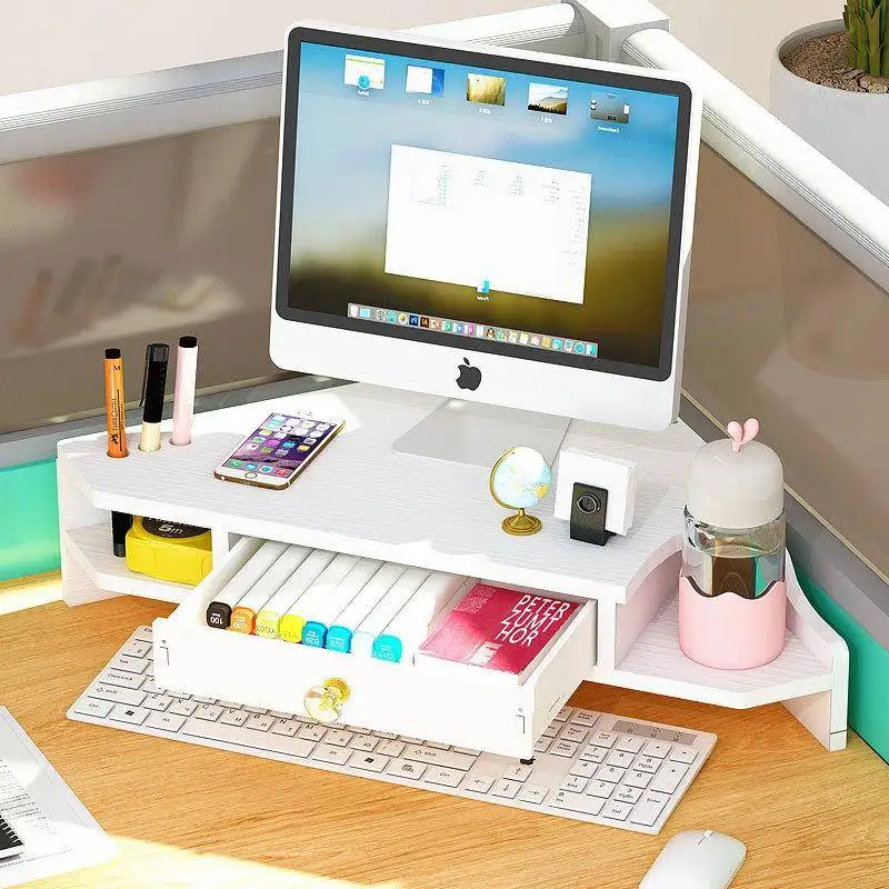 1Z Screen 5X  High Brain Monitor Stand  F766T5JH Corner Neck Protection Desktop Monitor Storage Organizer