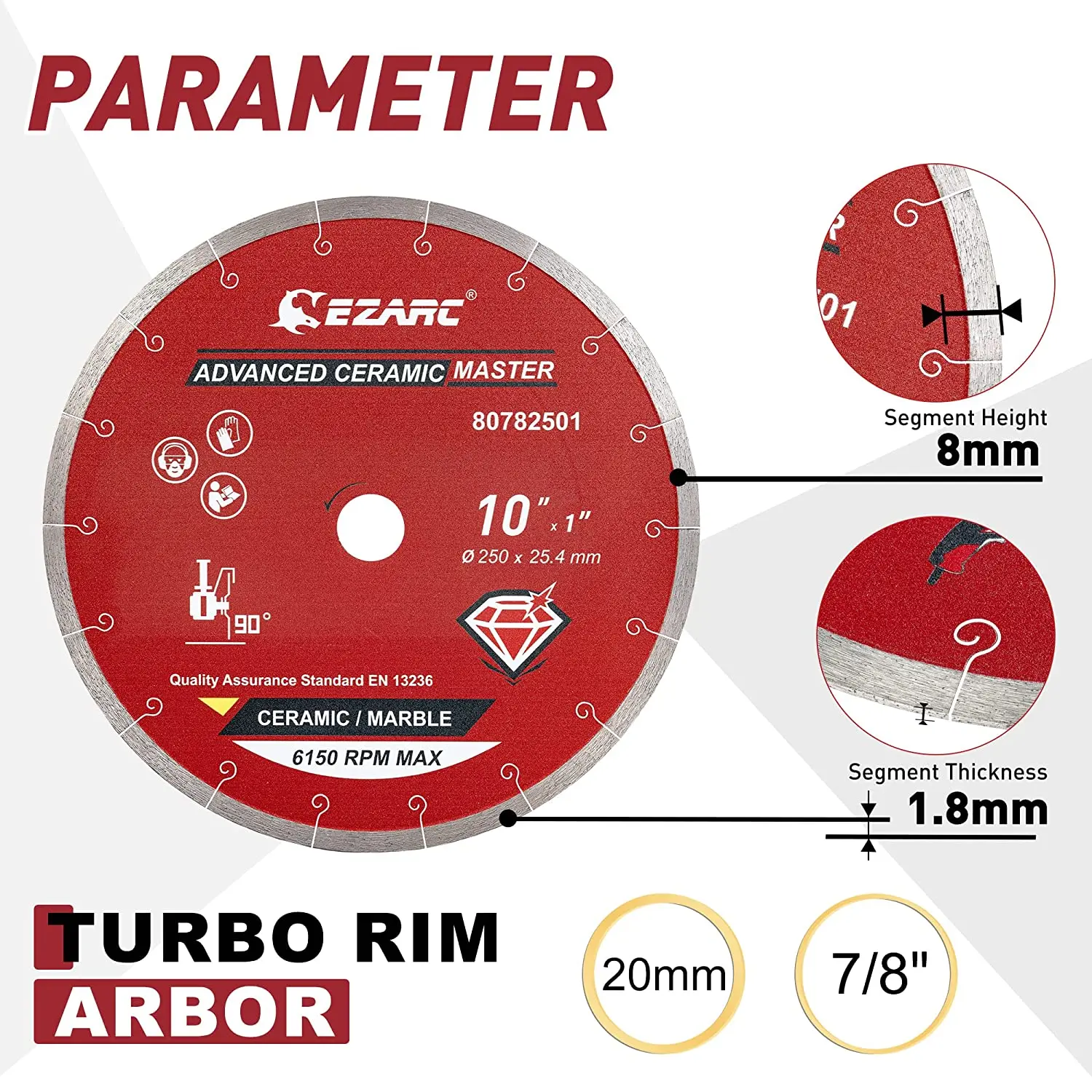 EZARC Diamond Saw Blade, 4.5\