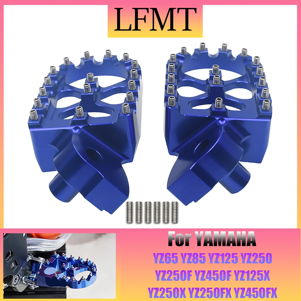 Motorcycle CNC Footrest Footpeg Foot Pegs For Yamaha WR250F 450F WRF250F 450F RX YZ65 85 125 250 125X 250X 250FX 450FX 1998-2023