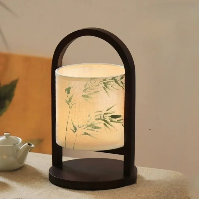 

Vintage Chinese-Style Rechargeable Table Lamp for Living Room Tea House Minimalist National Trend Night Light Zen Bedside Decor