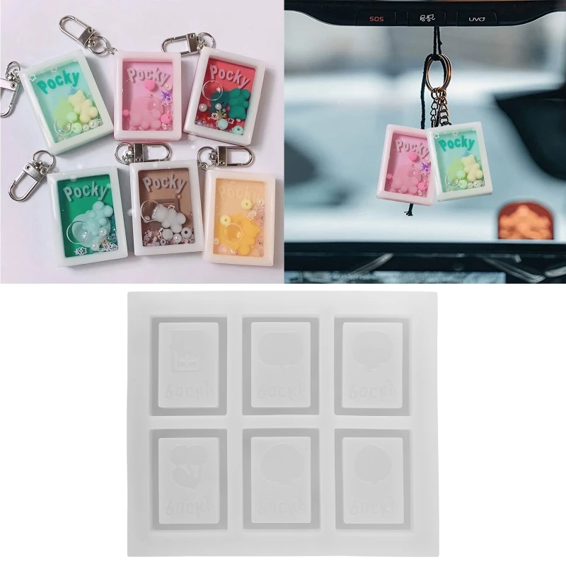 R3MC Square Shape Resin Silicone Mold Woman Keychain Decorative Quicksand Mold