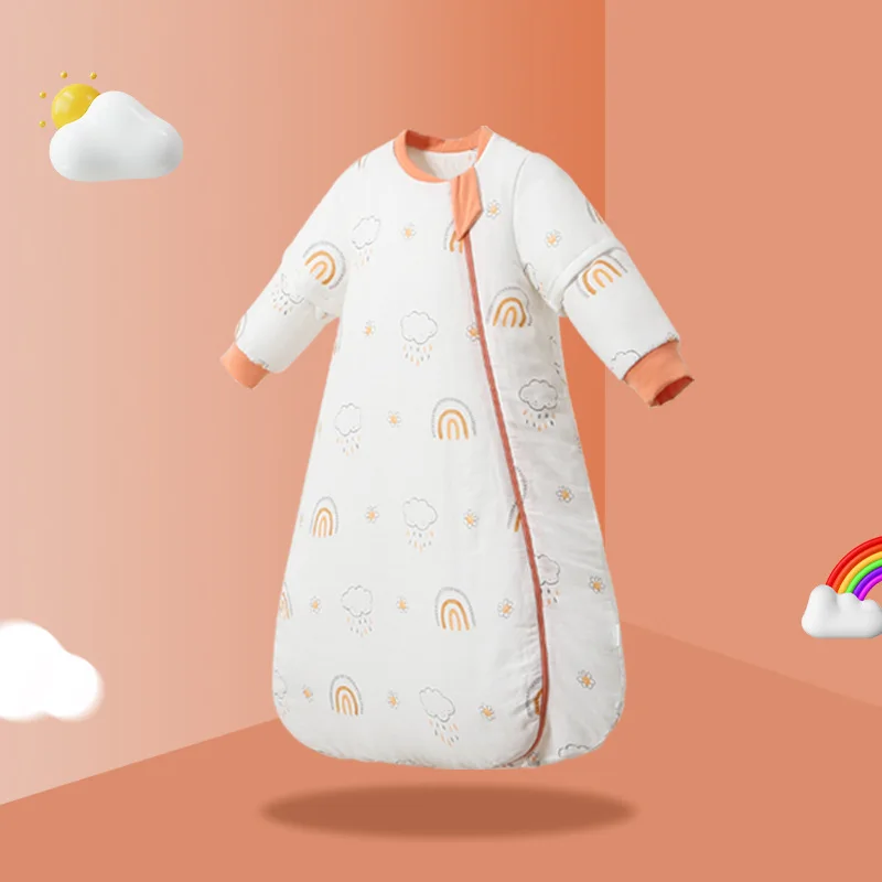 Sleeping Bag For Baby Pure Cotton Wearable Blanket Sleepsack Boy Girl Clothes Baby kick - proof quilt 0-24Months Lamb Down Sleep