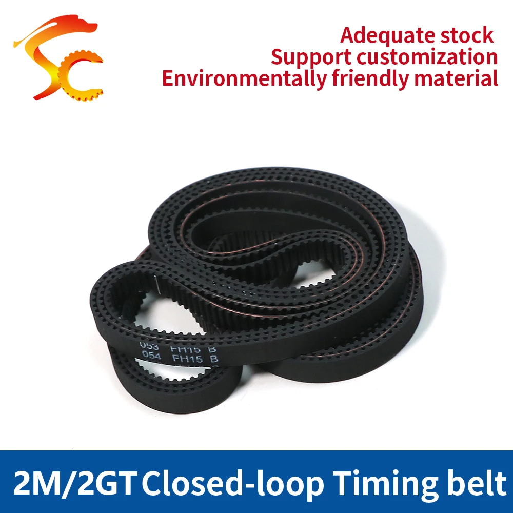 2PCS GT2 timing belt 440 2GT length 440mm width 10mm teeth 220 for 3D printer 440-2GT closed-Loop rubber belt