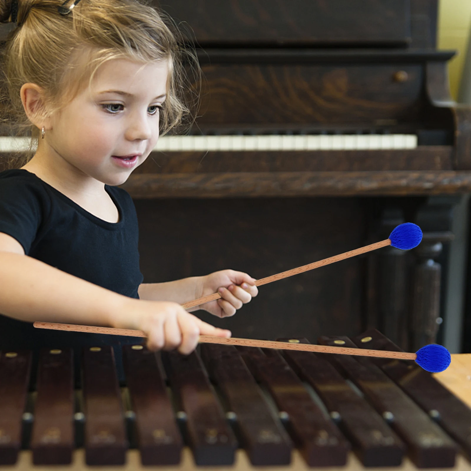 

Marimba Mallets Yarn Head Percussion Drumstick High Quality Maple Handle Acrylic Blended Suitable Bass Xylophone Keyboard