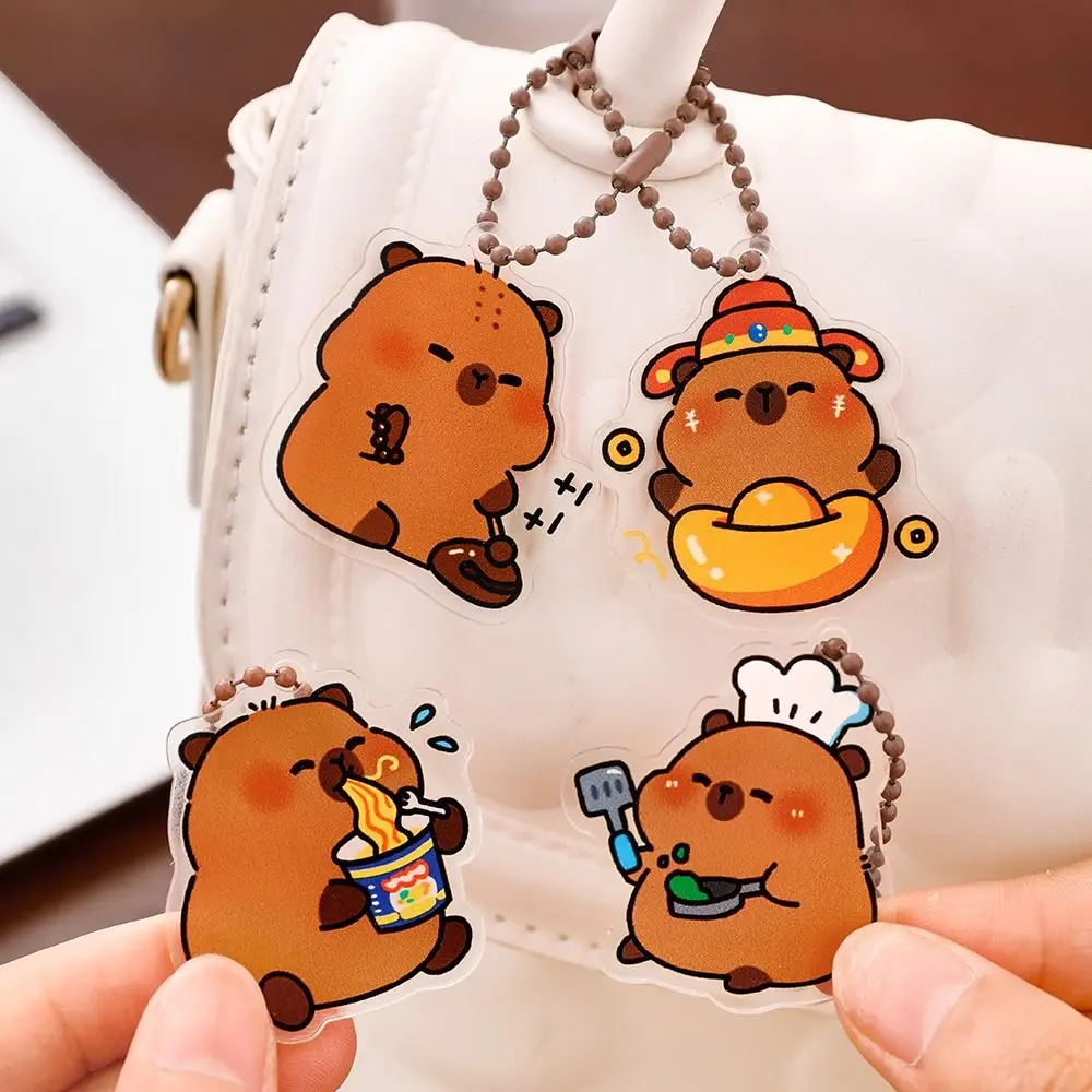 Capybara Keychain Kapibara Bag Hanging Acrylic Creative Cute Funny Cartoon Capibara Pendant Backpack Decor