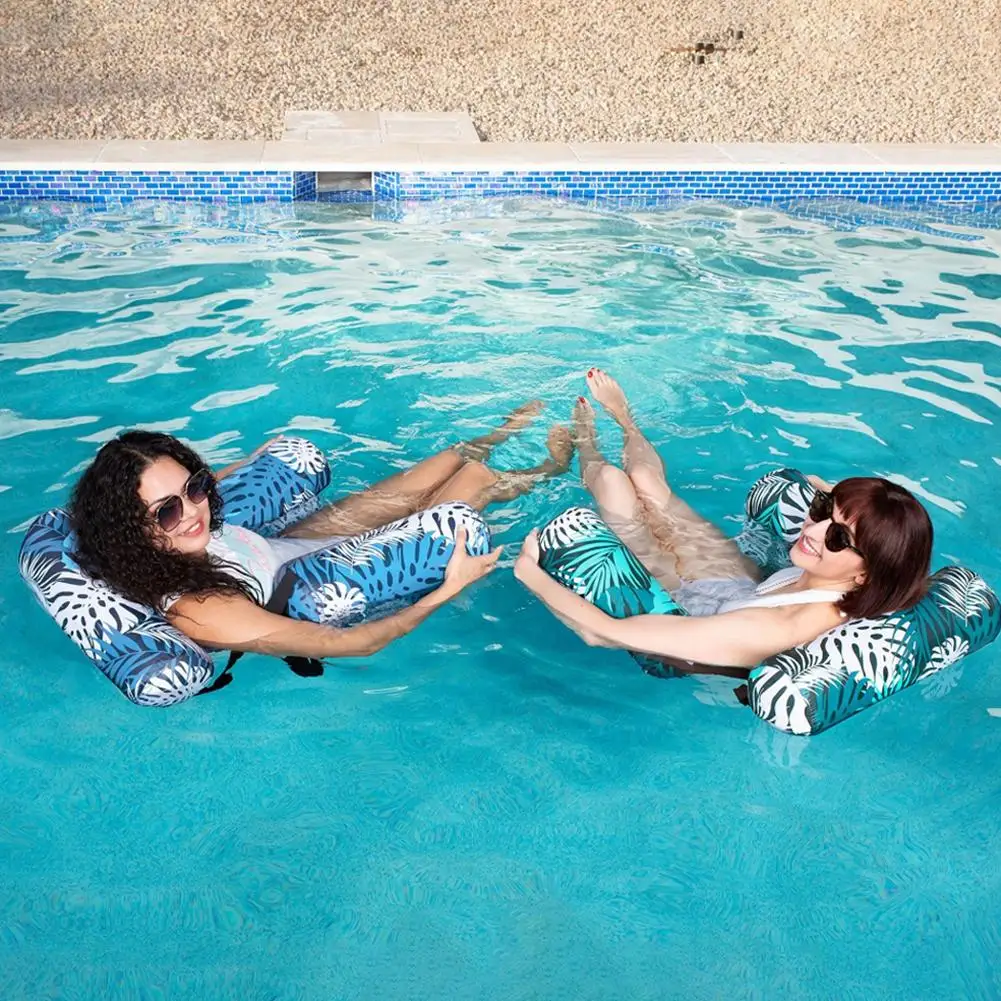 Aufblasbarer Schwimmender Pool-Liegestuhl, Neue Wasser-Hängematte, Sofa mit Rückenlehne, Tragbarer Strand-Liegestuhl, Robuster Sommer-Outdoor-Relax-Sessel – Detail 11