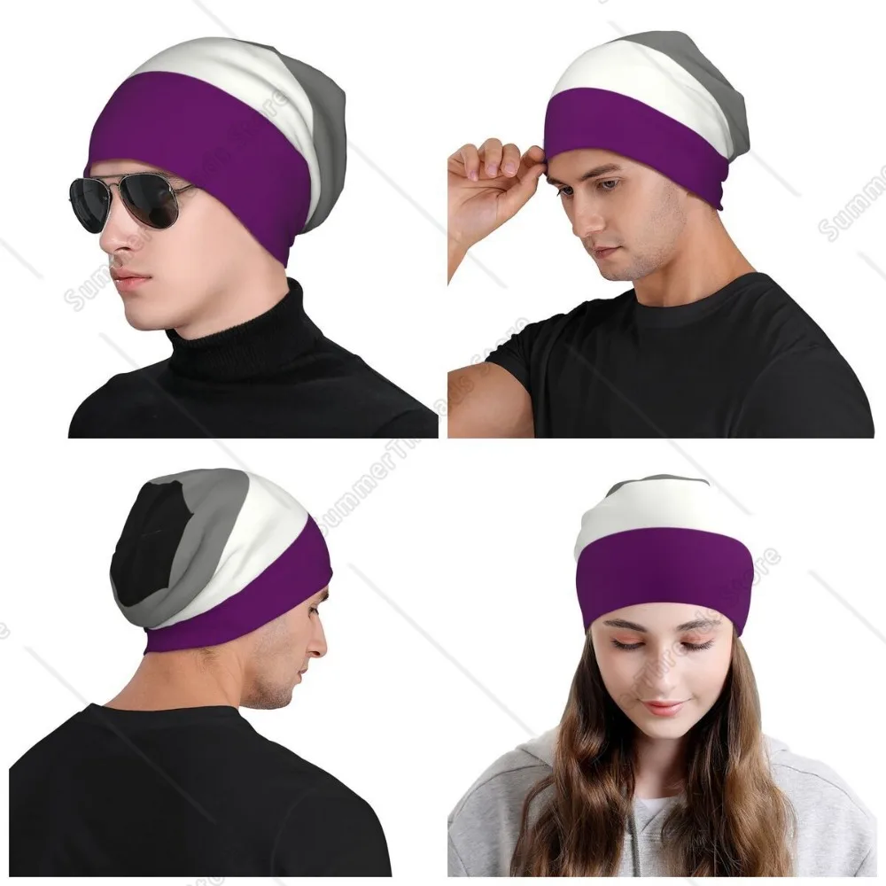 غيرجنسية فخر العلم بونيه قبعة الحياكة القبعات الرجال النساء الهيب هوب للجنسين LGBT الشتاء الدافئ Skullies Beanies قبعات #6