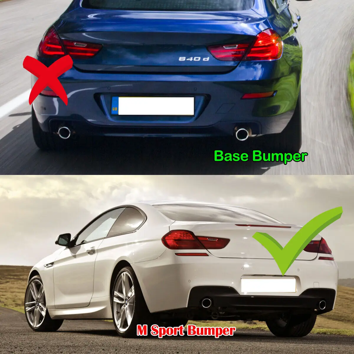 Car Rear Bumper Diffuser Lip for BMW 6 Series F06 F12 F13 640i M Sport 2012-2018 Bodykits Rear Lip Gloss Black