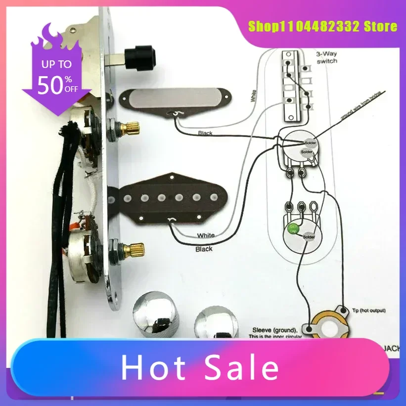 

H X Shop Store--Pickups Wiring Harness Guitar 250k Copper Shaft Potentiometer Pickups, Suitable
