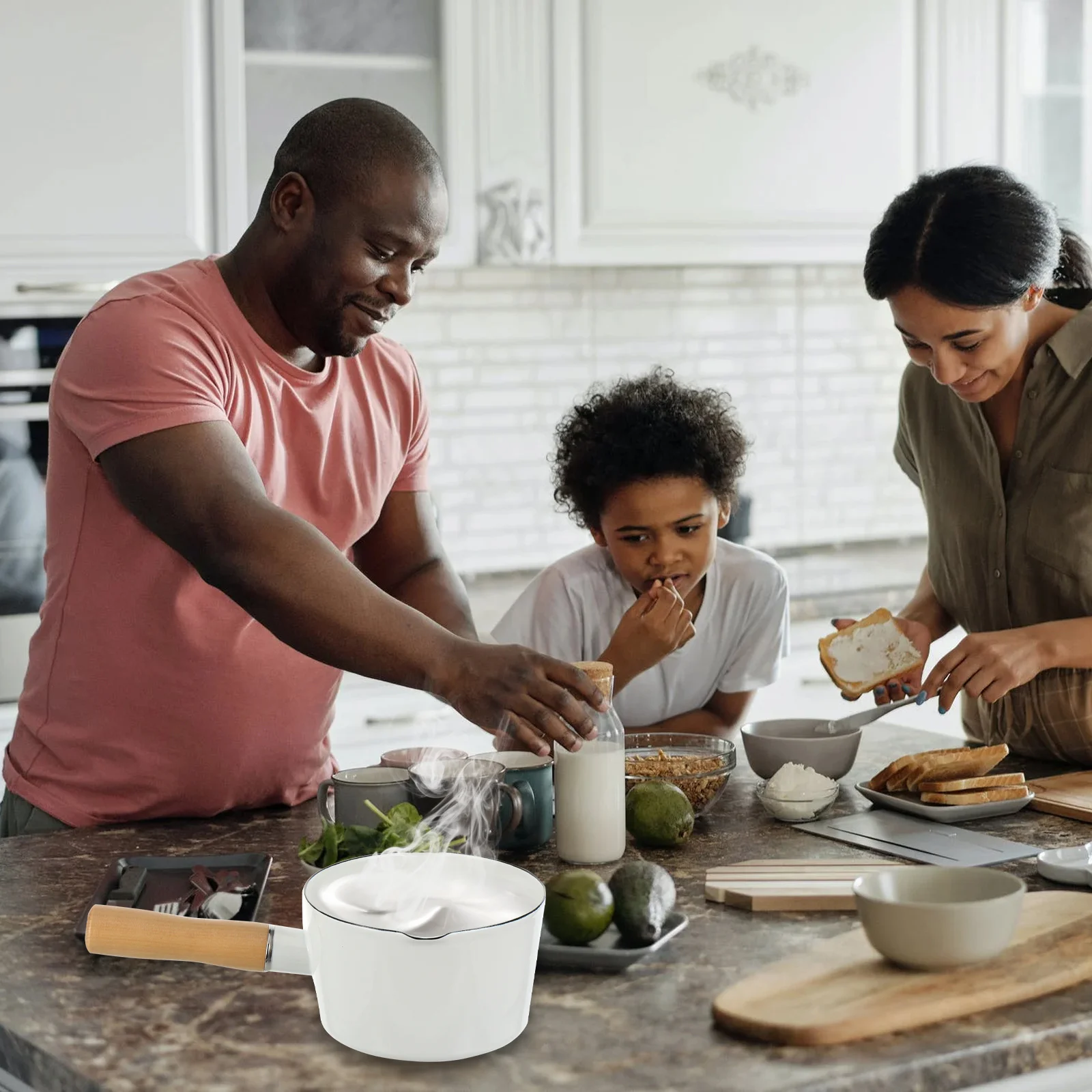 

Enamel Milk Pot Nonstick Saucepan For Food Cooking Heat Resistant Soup Noodle Kitchen Cookware Smooth Edge