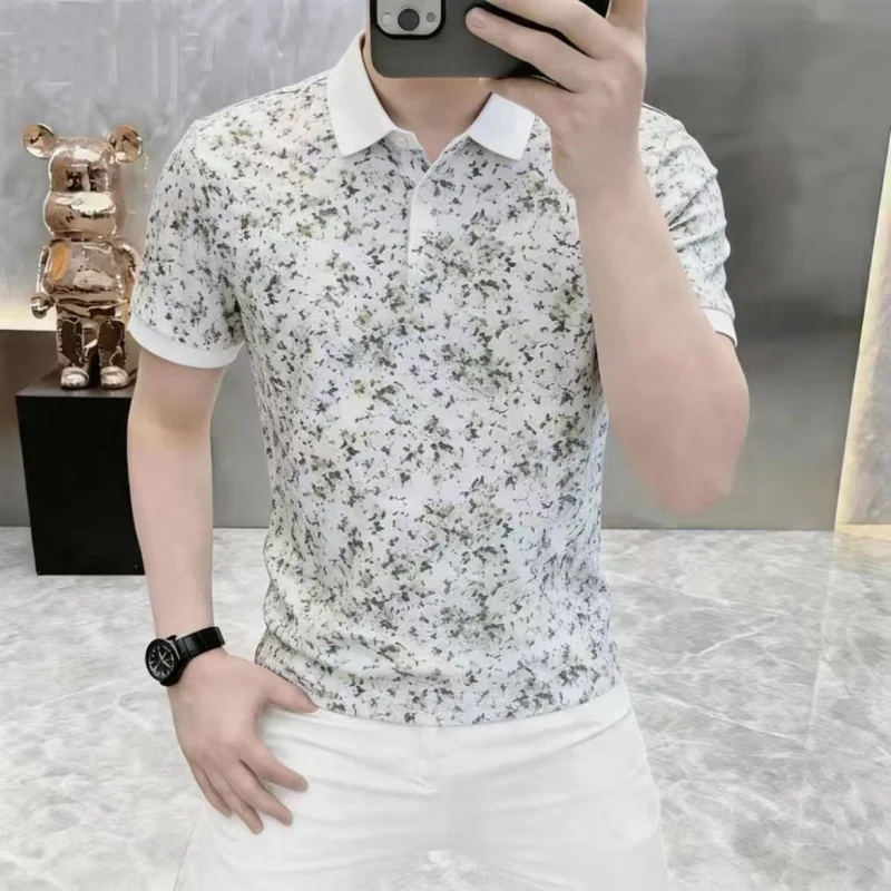 2026 Summer New Style Men's Luxury Casual European Style Short-Sleeved T-Shirt Trendy Design with Exquisite Embellishments T-Shi